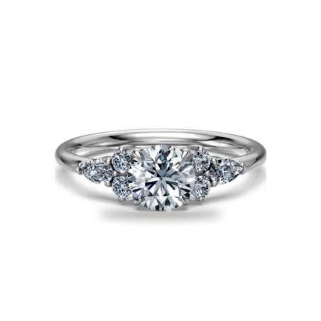 Bague de fiançailles diamant rond Constellation