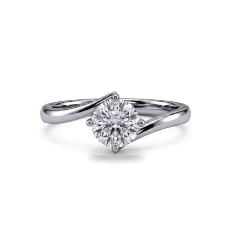 Anillo de compromiso diamante redondo Éclipse