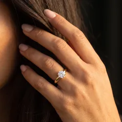 Bague de fiançailles diamant rond Éclipse Jonc | Celinni