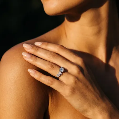 Oval Diamond Engagement Ring Constellation Marquises