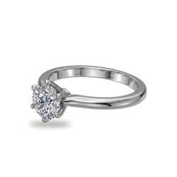 Verlobungsring runder Diamant Aria mit sechs Krappen | Celinni