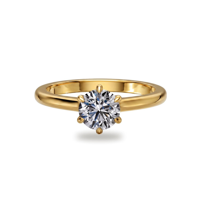 Round Diamond Engagement Ring Aria Six Prongs | Celinni