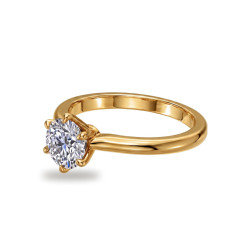 Round Diamond Engagement Ring Aria Six Prongs | Celinni