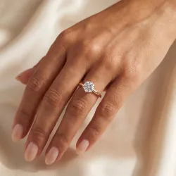 Bague de fian&ccedil;ailles diamant rond Aria six griffes | Celinni