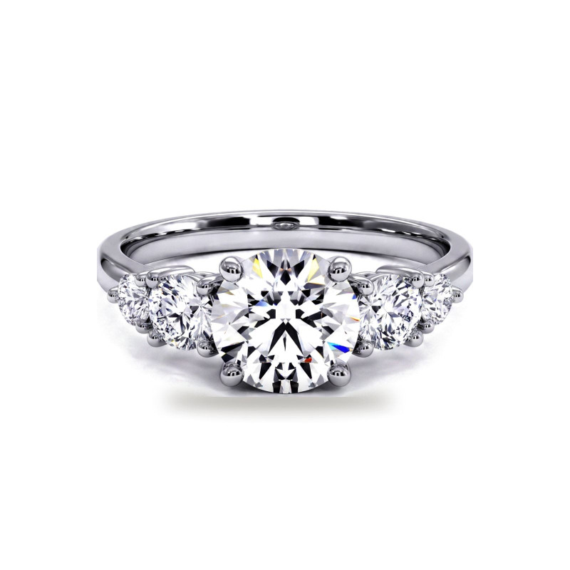 Round Diamond Engagement Ring Constellation Five Stones