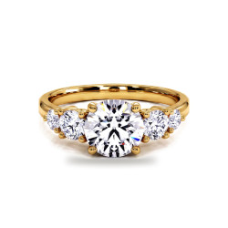 Round Diamond Engagement Ring Constellation Five Stones | Celinni