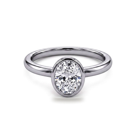 Bague de fiançailles diamant ovale Aria serti clos