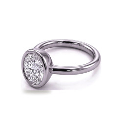 Verlobungsring ovaler Diamant Aria Zargenfassung | Celinni