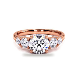 Anillo de compromiso diamante redondo Constellation cinco piedras | Celinni