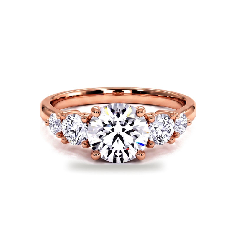 Verlobungsring runder Diamant Constellation f&uuml;nf Steine | Celinni