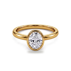 Oval Diamond Engagement Ring Aria Bezel | Celinni