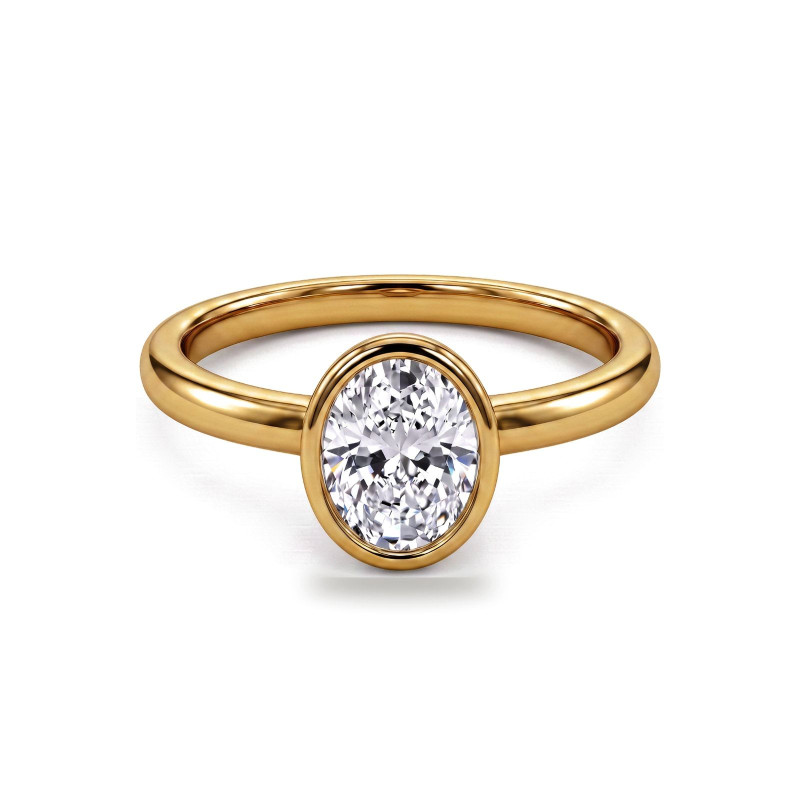 Verlobungsring ovaler Diamant Aria Zargenfassung | Celinni