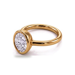 Oval Diamond Engagement Ring Aria Bezel | Celinni