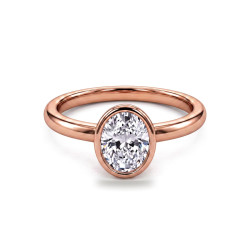 Oval Diamond Engagement Ring Aria Bezel | Celinni