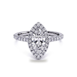 Bague de fian&ccedil;ailles diamant marquise Aur&eacute;ole | Celinni