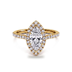 Anillo de compromiso diamante marquesa Aur&eacute;ole | Celinni