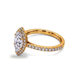 Anillo de compromiso diamante marquesa Aur&eacute;ole | Celinni