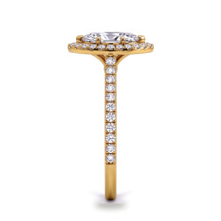 Anillo de compromiso diamante marquesa Aur&eacute;ole | Celinni