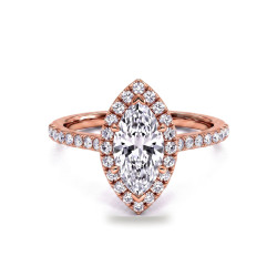 Marquise Diamond Engagement Ring Auréole | Celinni
