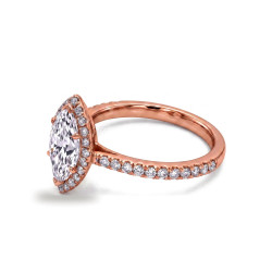 Anillo de compromiso diamante marquesa Aur&eacute;ole | Celinni