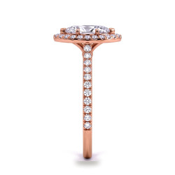 Anillo de compromiso diamante marquesa Aur&eacute;ole | Celinni