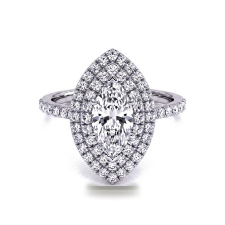 Marquise Diamond Solitaire Double Halo Ma vie