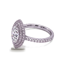 Marquise Diamond Solitaire Double Halo Ma vie | Celinni