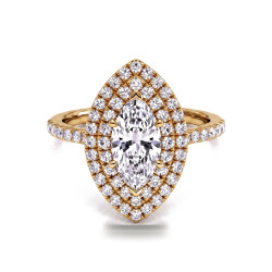 Marquise Diamond Solitaire Double Halo Ma vie | Celinni