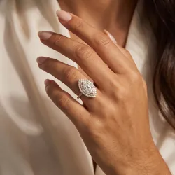 Marquise Diamond Solitaire Double Halo Ma vie | Celinni