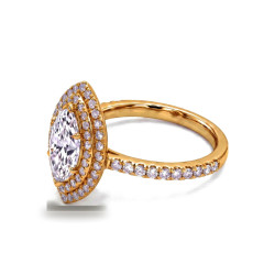 Marquise Diamond Solitaire Double Halo Ma vie | Celinni