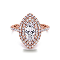 Solitario Diamante Marquesa Doble Halo Mi Vida | Celinni