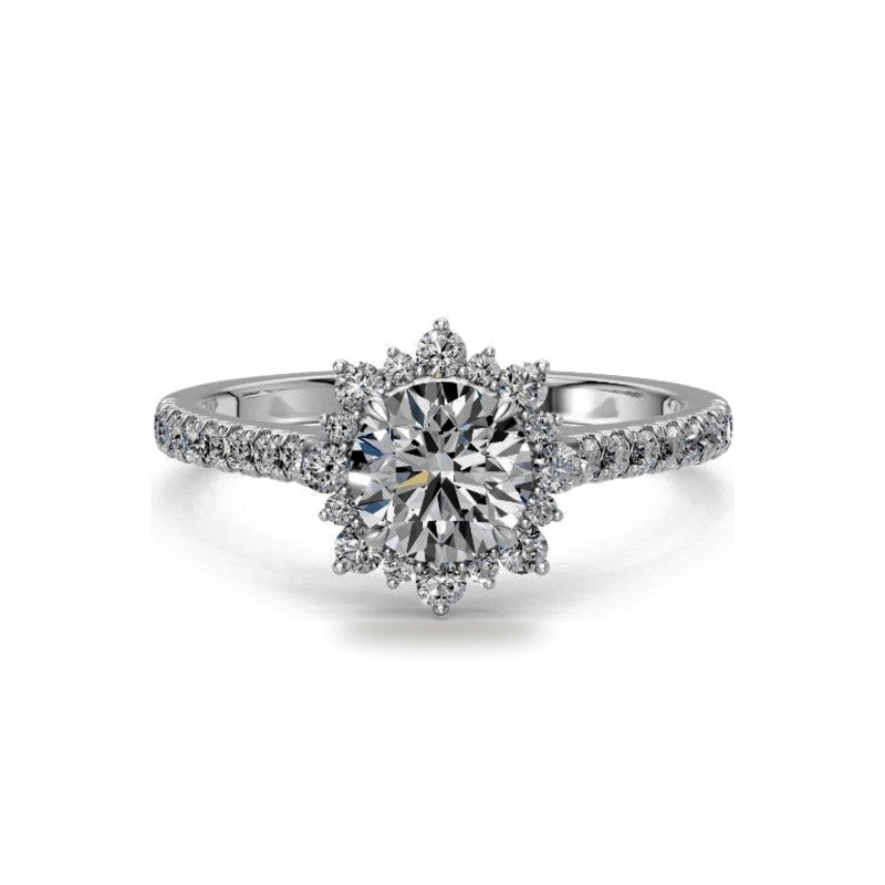 Anillo de compromiso diamante redondo Alba | Celinni