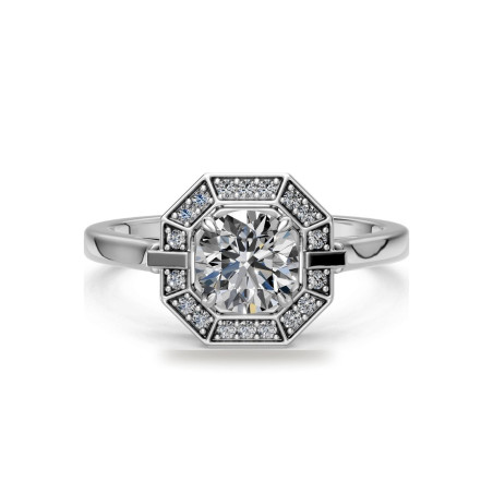 Bague de fiançailles diamant rond Livia