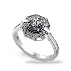 Anillo de compromiso diamante redondo Livia | Celinni