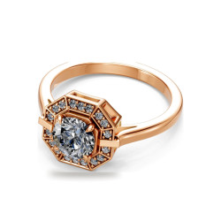 Bague de fiançailles diamant rond Livia | Celinni