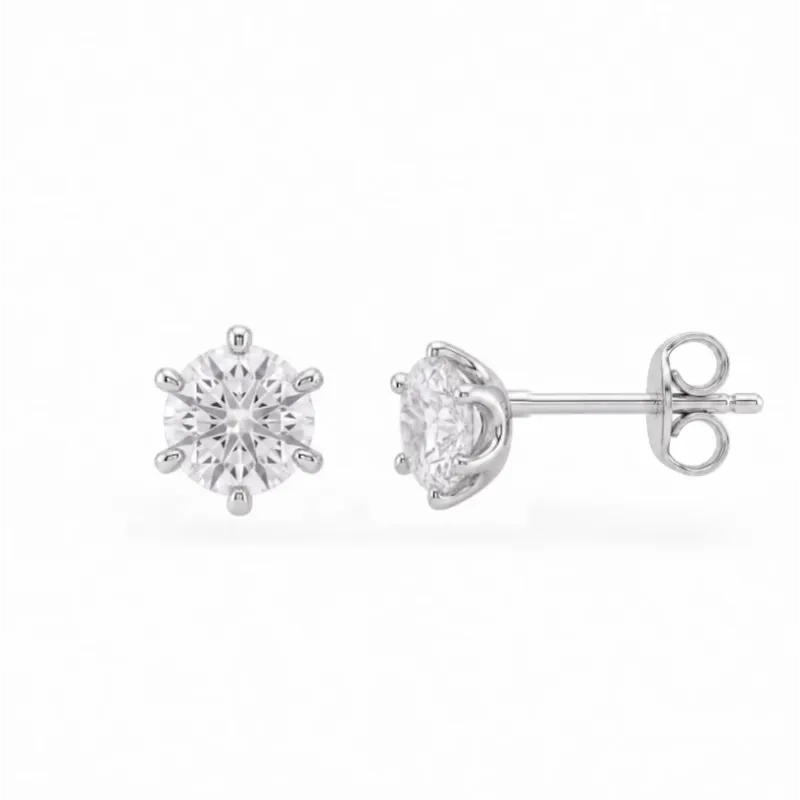 Natuurlijke Diamanten Oorknopjes 0,40 Karaat 18K Witgoud
