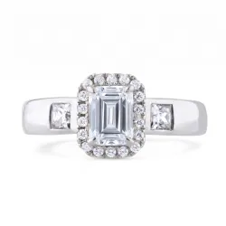 Coline Emerald-Cut Natural Diamond Ring in 18K Gold | Celinni