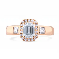 Bague Coline en or 18K et diamants naturels taille émeraude