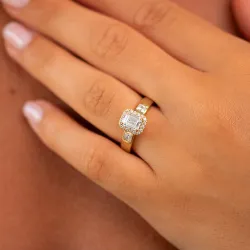 Bague Coline en or 18K et diamants naturels taille émeraude
