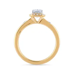 Bague Coline en or 18K et diamants naturels taille émeraude