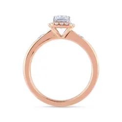 Bague Coline en or 18K et diamants naturels taille émeraude