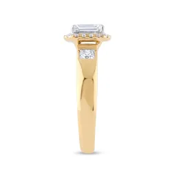 Bague Coline en or 18K et diamants naturels taille émeraude