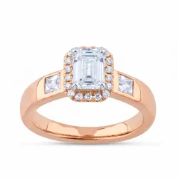 Bague Coline en or 18K et diamants naturels taille émeraude