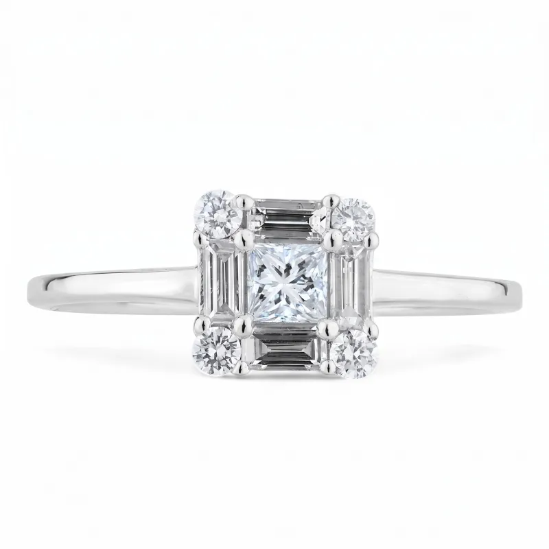 Princess Diamond Ava Ring – 18K Gold and Natural Diamonds