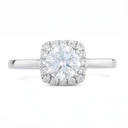 Chayma 18K Gold Natural Diamond Halo Ring | Celinni