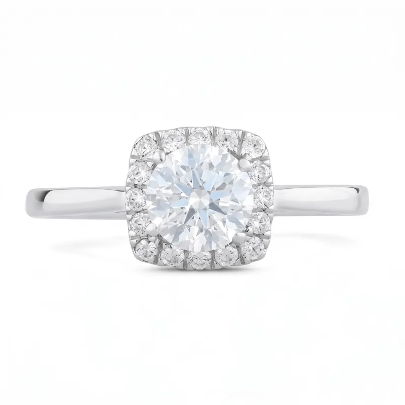 Chayma 18K Gold Natural Diamond Halo Ring | Celinni
