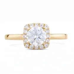 Bague Chayma en or 18K et diamants naturels halo | Celinni