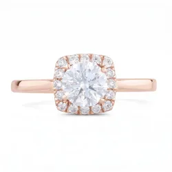 Bague Chayma en or 18K et diamants naturels halo | Celinni