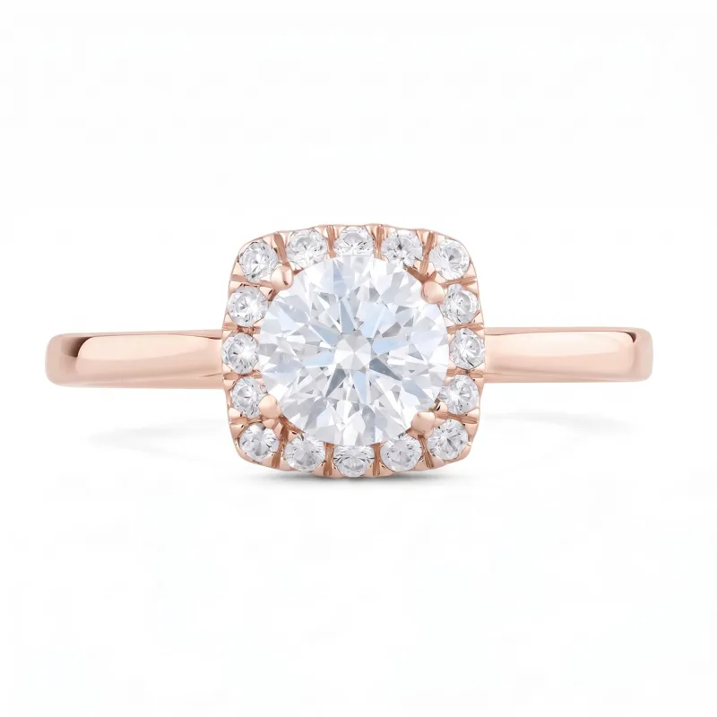 Bague Chayma en or 18K et diamants naturels halo | Celinni