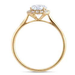 Bague Chayma en or 18K et diamants naturels halo | Celinni